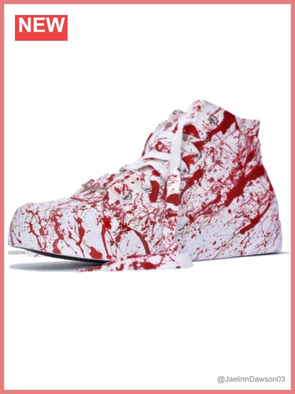 Unisex High Top Lace Up Canvas Sneakers Blood Splatter Graphic Walking Shoes